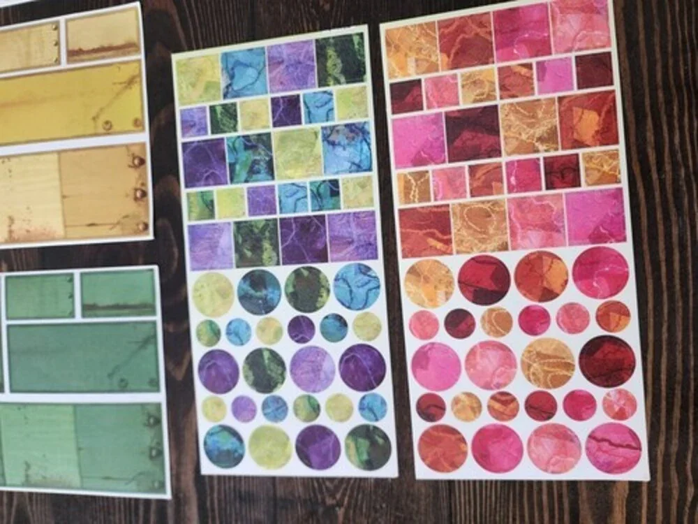 Scrapbooking Stickers Lot Tags Classic Color Blocks New Vintage Retired #22